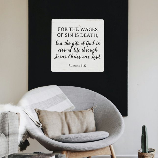 Romans 6:23 King James Bible Rustic Inspirational  Metal Print (Creator Uploaded)