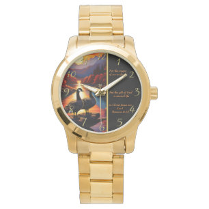 Romans 6:23 White Church gold Watch