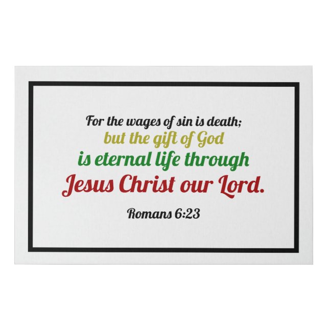 Romans 6 Salvation Bible Verse Wall Art (Front)