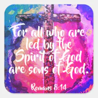 Romans 8:14 Christian Bible Scripture Stickers