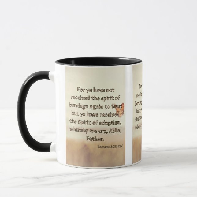 Romans 8:15 KJV Bible Scripture Pic Two-Tone Mug (Left)
