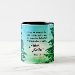Romans 8:15 We cry out "Abba Father" Two-Tone Coffee Mug