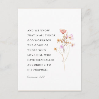 Romans 8:28 All Things Work Together Poster Postcard