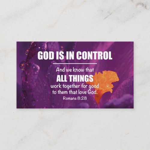 Romans 828  ALL THINGS WORK TOGETHER Scripture Business Card