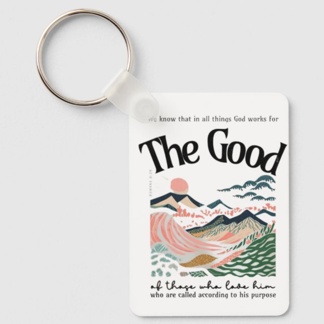 Romans 8:28 Artwork Keychain (Front)