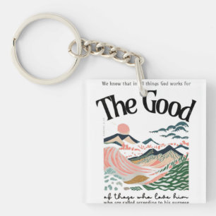 Romans 8:28 Artwork Keychain