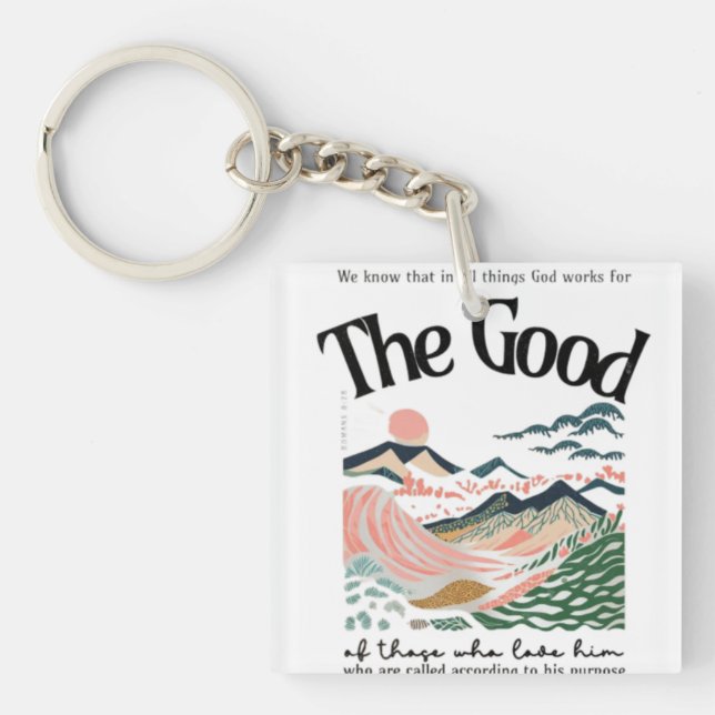 Romans 8:28 Artwork Keychain (Front)