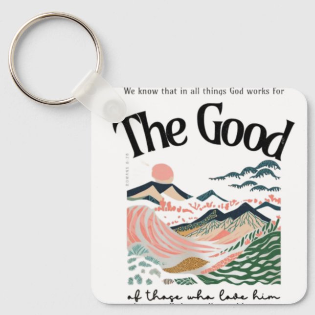 Romans 8:28 Artwork Keychain (Front)