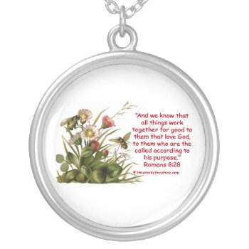 Romans 8:28 Bee Necklace by heavenly_sonshine at Zazzle