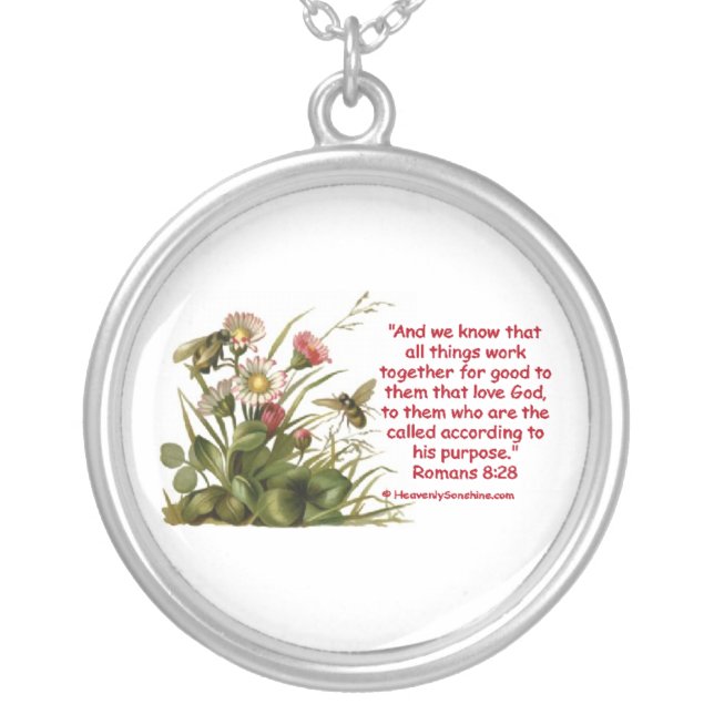 Romans 8:28 Bee Necklace (Front)