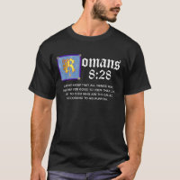 Romans 8 28 Blue Gold Illuminated Biblical Quote