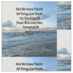 ROMANS 8:28 BLUE SKIES SCRIPTURE VERSE FABRIC