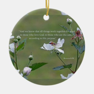 Romans 8:28 ceramic ornament