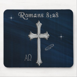 Romans 8:28 Christian Bible verse Mouse Pad