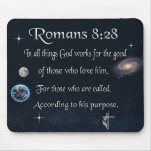 Romans 8:28 Christian Bible verse Mouse Pad