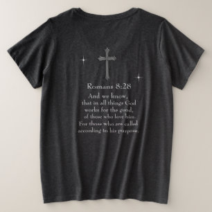 Romans 8:28 Christian Bible verse Plus Size T-Shirt