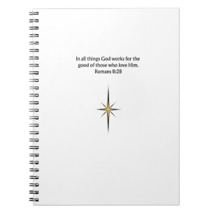 Romans 8:28 Christian Journal Scripture Notebook