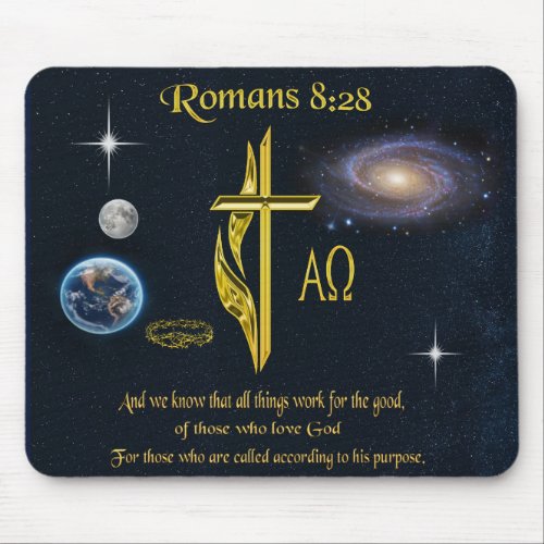 Romans 828 Christian Mousepad