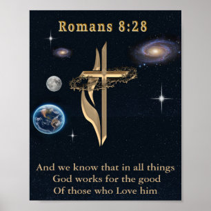 Romans 8:28 Christian  Poster