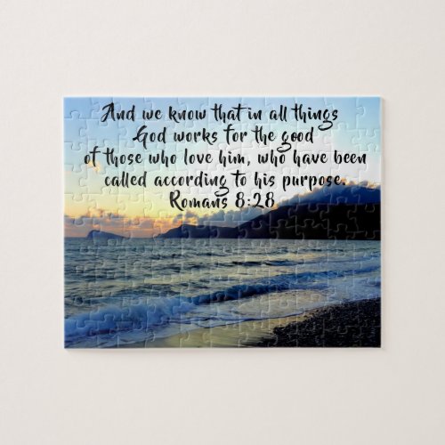 Romans 828 Custom Bible Verse Jigsaw Puzzle