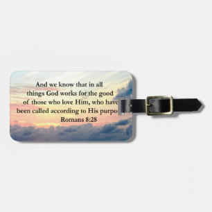 ROMANS 8:28 FAITH LUGGAGE TAG