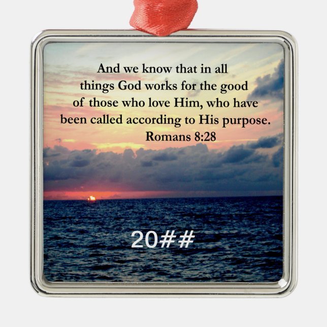 ROMANS 8:28 FAITH METAL ORNAMENT (Front)