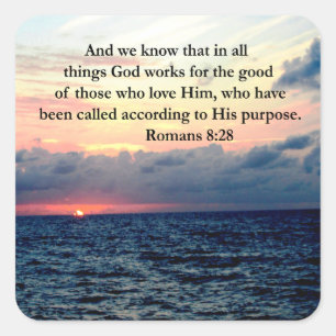 ROMANS 8:28 FAITH SQUARE STICKER
