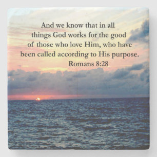 ROMANS 8:28 FAITH STONE COASTER