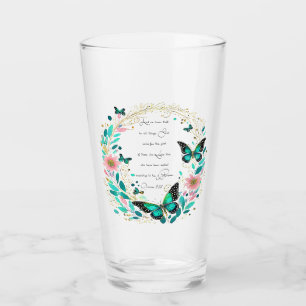 Romans 8:28 Flowers and butterflies Glass