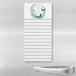 Romans 8:28 Flowers and butterflies  Magnetic Notepad