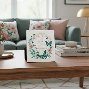 Romans 8:28 Flowers and butterflies  Plaque