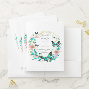 Romans 8:28 Flowers and butterflies  Pocket Folder