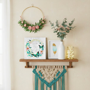Romans 8:28 Flowers and butterflies  Wooden Box Sign