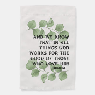 Romans 8:28 garden flag