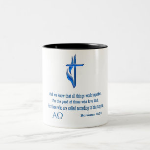 Romans 8:28 gifts Two-Tone coffee mug