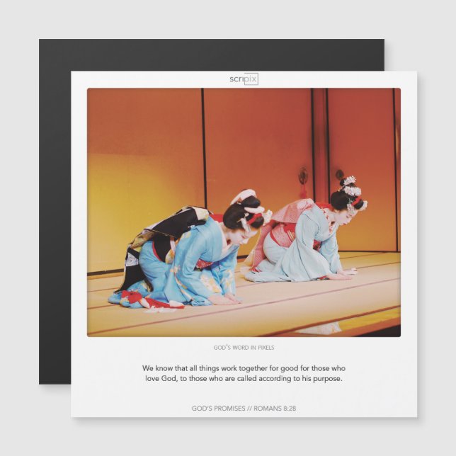 Romans 8:28 GOD'S PROMISES SCRIPIX magnetic card (Front/Back)