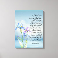 Romans 8:28 Iris Watercolor