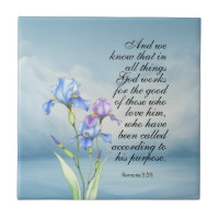 Romans 8:28 Iris Watercolor