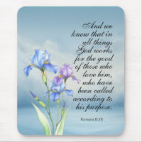 Romans 8:28 Iris Watercolor