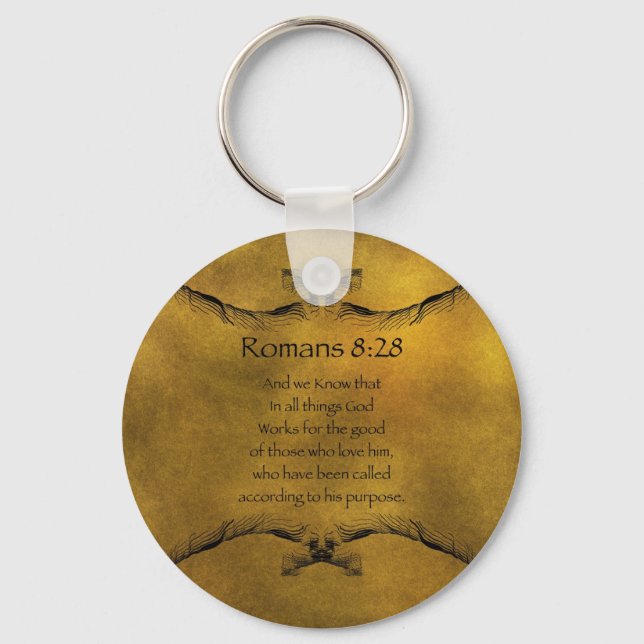 Romans 8:28 keychain (Front)