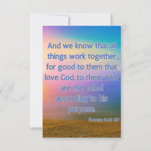 Romans 8:28 KJV Bible Verse Pic Greeting Card