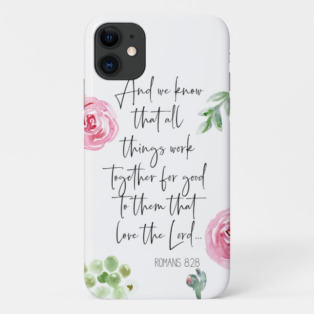 Romans 8:28 KJV iPhone 11 case (Back)