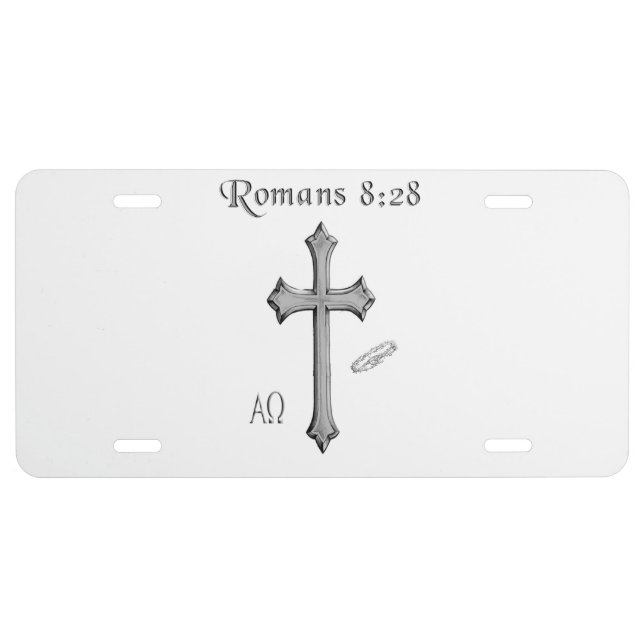 Romans 8:28 license plate (Front)