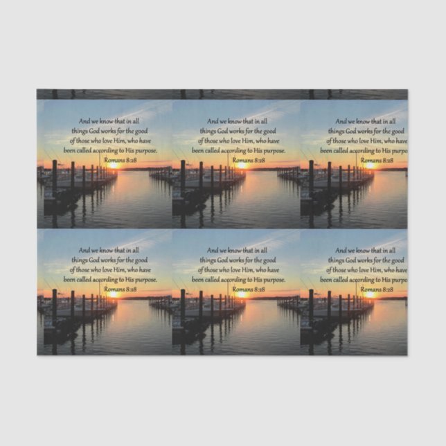 ROMANS 8:28 SUNSET PHOTO DESIGN TISSUE PAPER (Front)