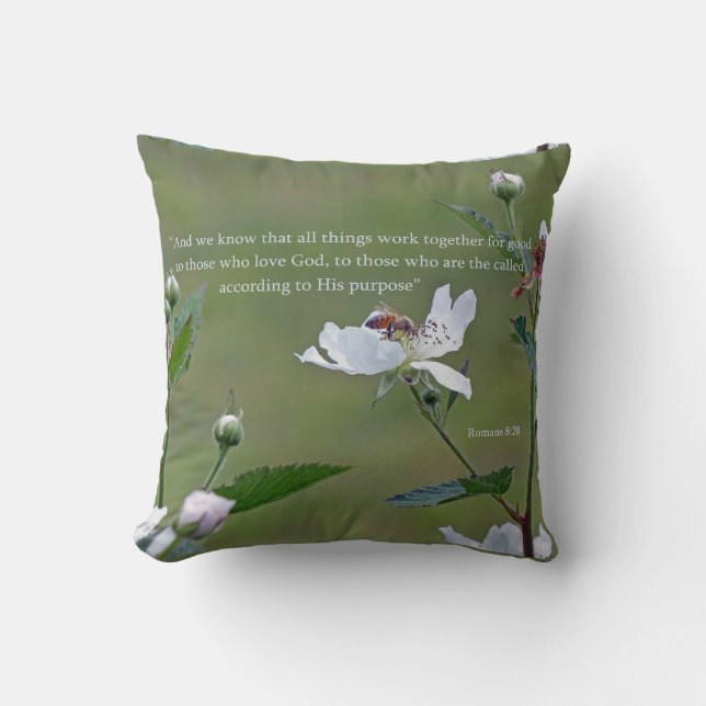 Romans 8:28 throw pillow (Front)