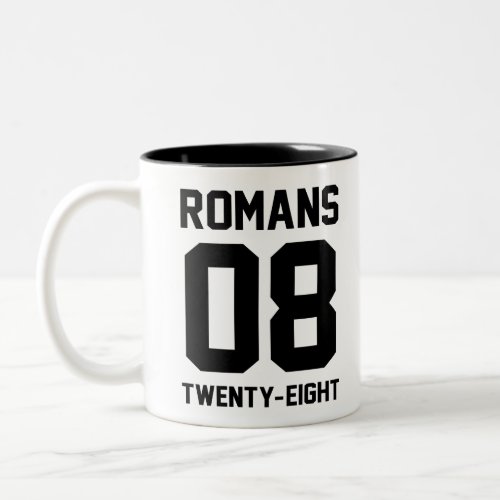 Romans 8 28 Two_Tone coffee mug