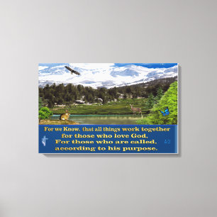 Romans 8:28 wrapped canvas poster print