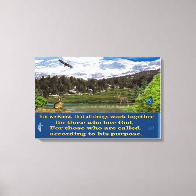 Romans 8:28 wrapped canvas poster print (Front)