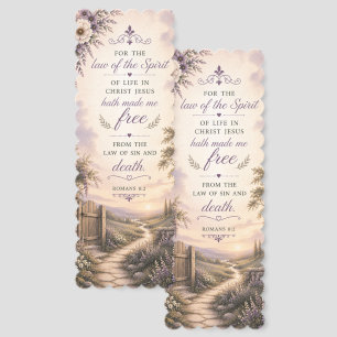 Romans 8:2 Freedom Scripture Glossy Bookmark