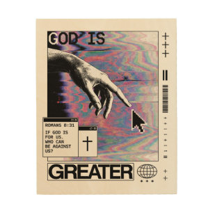 Romans 8:31 Cyberpunk Hand Of God Glitch Art